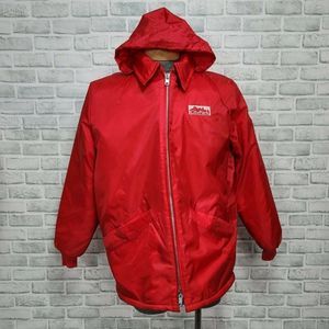 Vintage 70s 80s Birdie Mens L Red Sherpa Lined City Park Golf Course Coat Golfer